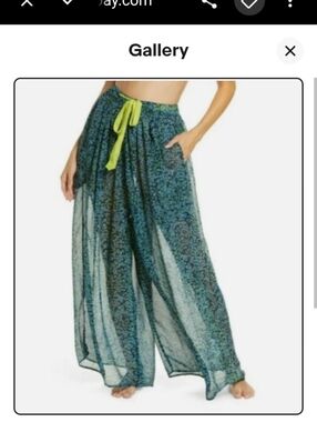 🌁 NWOT: Free People; Intimately Sleepin In Pant, Blue/Green Combo, Small.